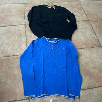 Pull + gilet Okaidi en 10 ans