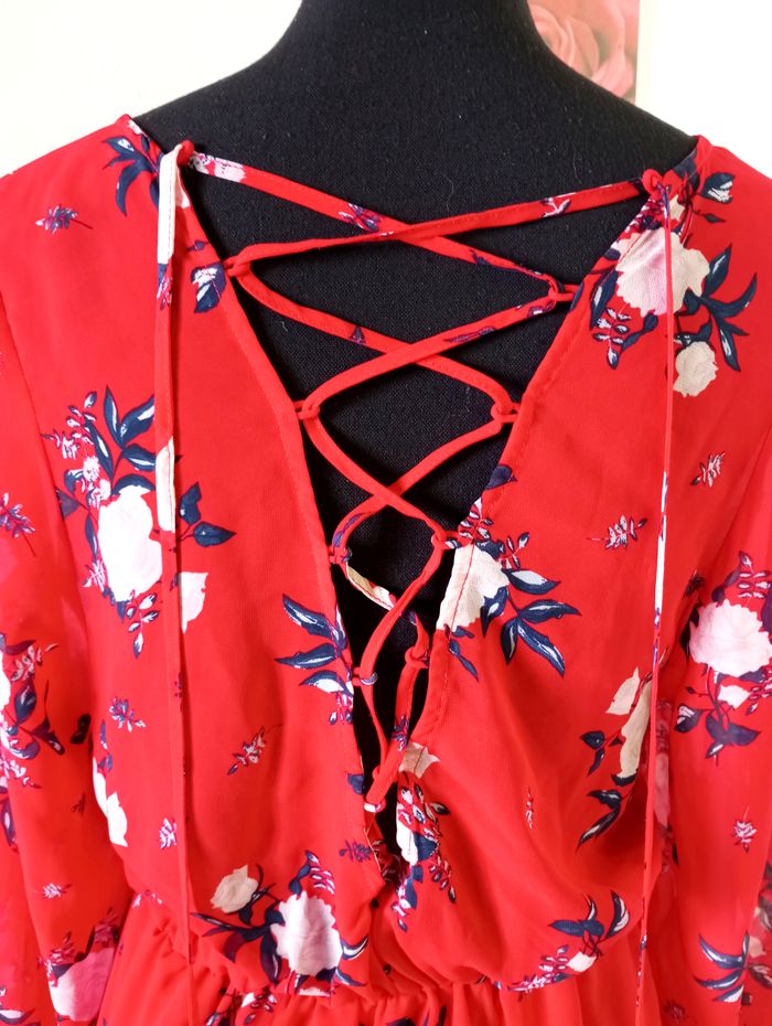 🌸 robe en mousseline, lacée dans le dos, H&M, taille 38 - photo numéro 6