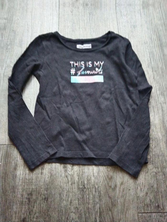 tee shirt gris In extenso fille 8 ans