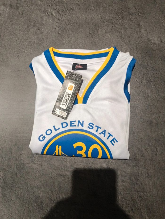 Tenue NBA golden state warriors Stephen Curry blanc. T.22 - photo numéro 4