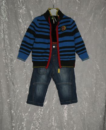 Lot ensemble gilet polaire et jeans molletonné Baby Boy Orchestra  bébé 9 mois