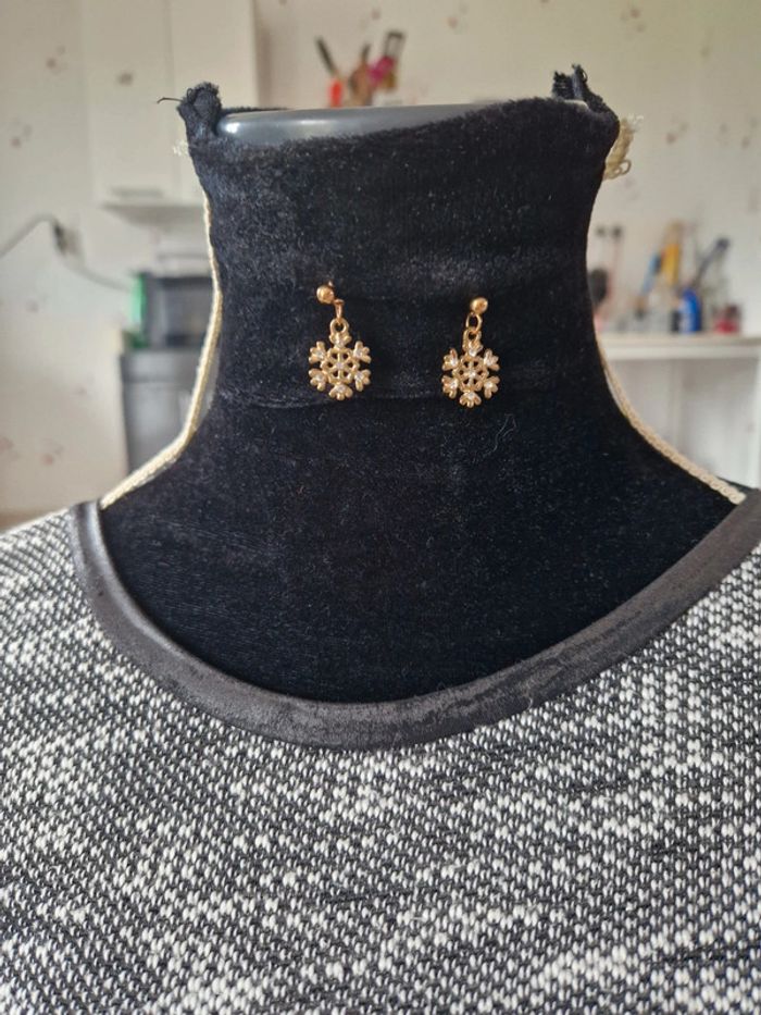 Boucles d'oreilles femme flocons