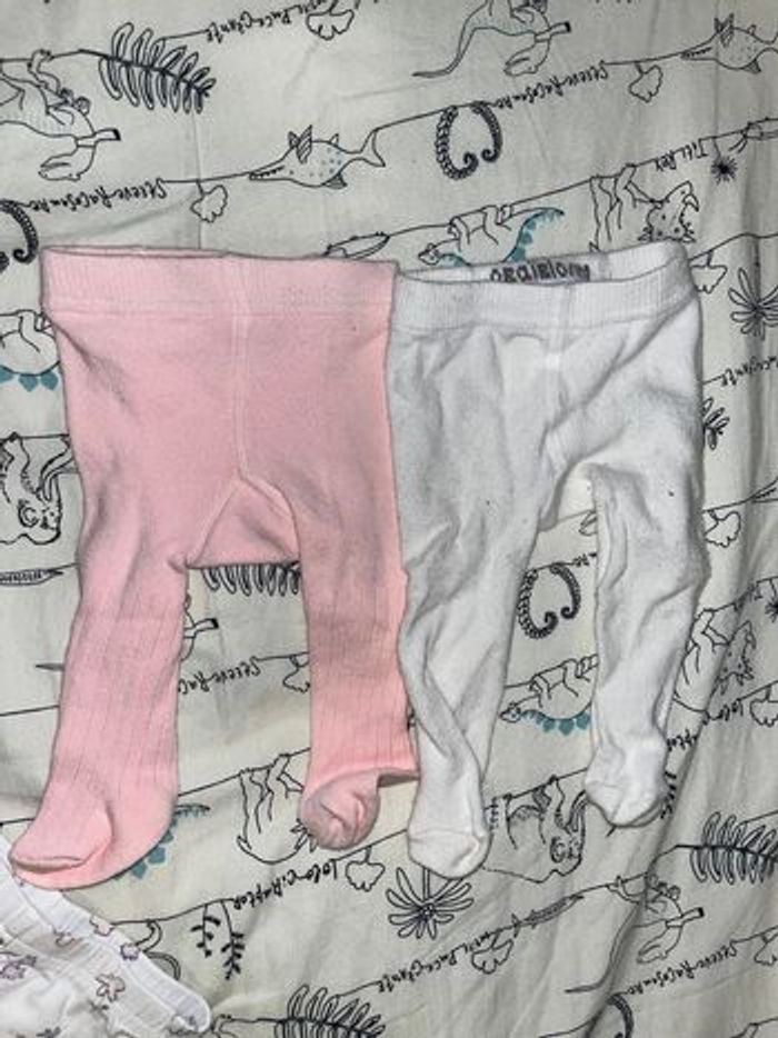 Lot deux collants bébé fille 0-1 mois