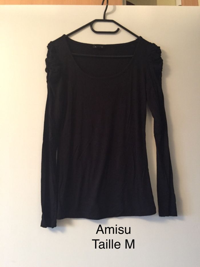 T-shirt manches longues noir Amisu Taille M