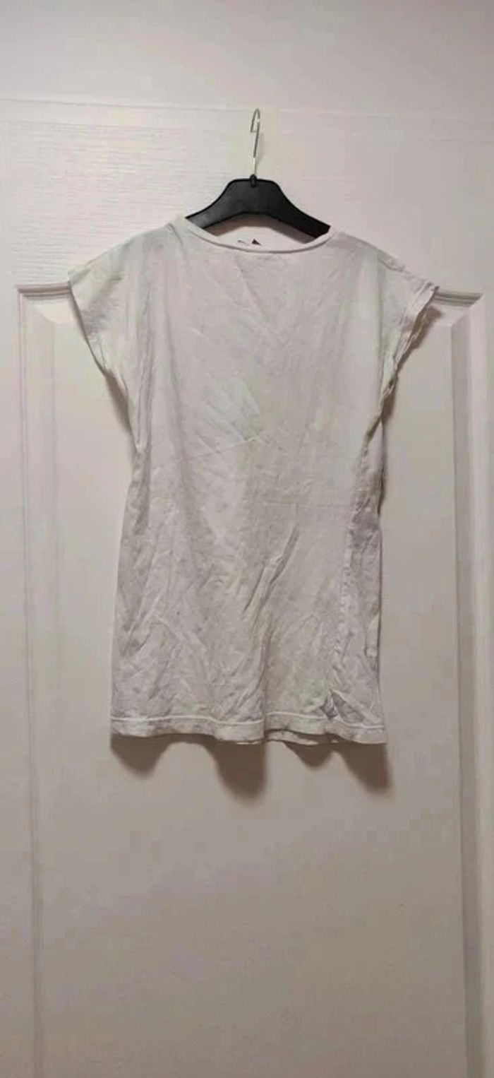 T-shirt blanc motifs visage blanc noir et rouge Bilook 14 ans - photo numéro 2