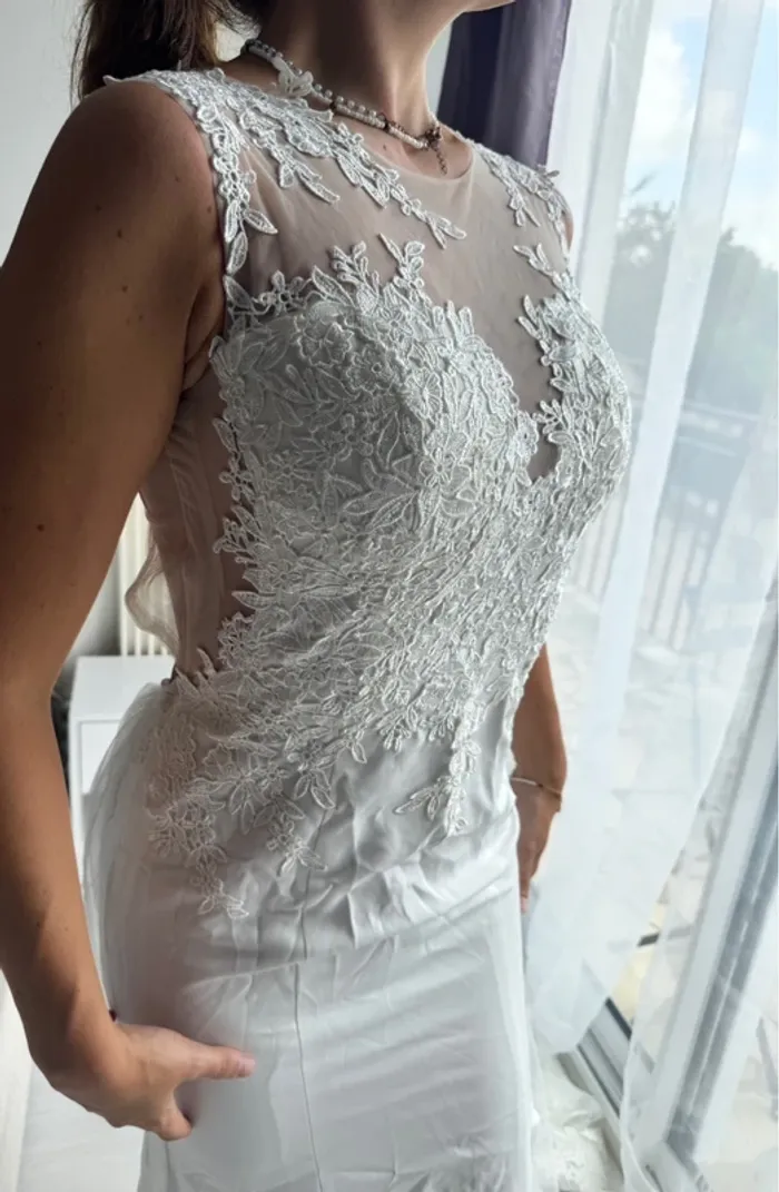 Robe de mariée sirène en dentelle – Taille 36 – Jamais portée - photo numéro 5