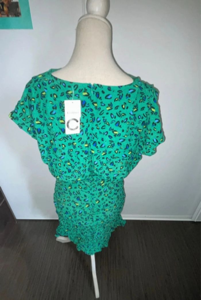 Robe imprimé léopard vert et bleu Cubus - Neuve avec étiquette - Taille S - photo numéro 2