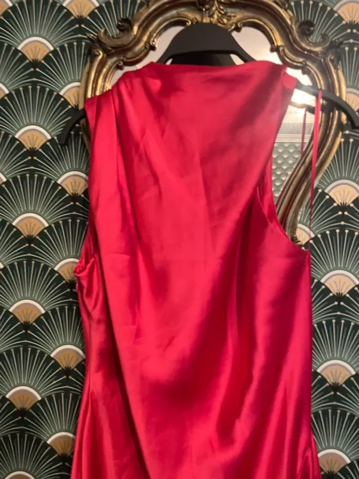 Nouvelle robe rose fuchsia, collection été 2025 en satin taille L - photo numéro 4
