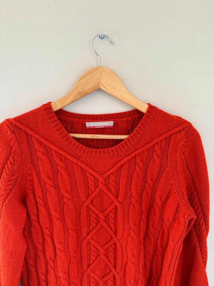 Pull torsadé orange - photo numéro 3