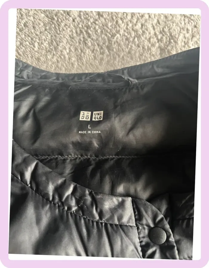 Veste noire Uniqlo taille L - Mi saison - Boutons pressions - photo numéro 3