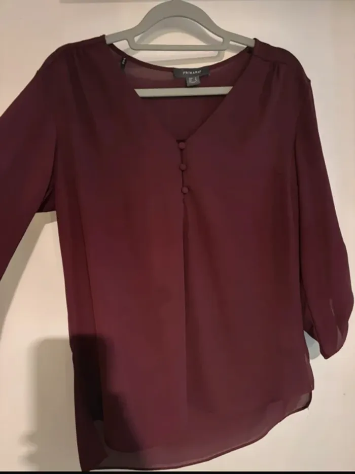 Blouse bordeaux fluide Primark taille 36 - photo numéro 6