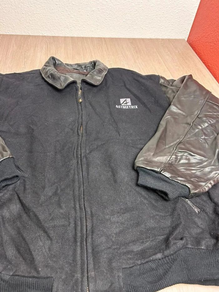 Veste Varsity Vintage Golden Bear x Asymetrix “Supercede” Cuir et Laine Noire Taille 3XL - photo numéro 4