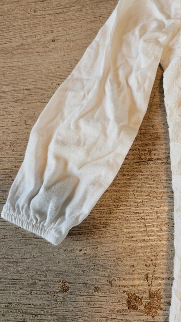 Blouse blanche classique à manches longues avec dentelle, Young Dimension, 2/3 ans, jamais mise - photo numéro 5