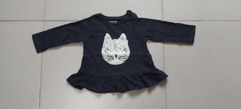 Tshirt manche longue Chat 6 mois