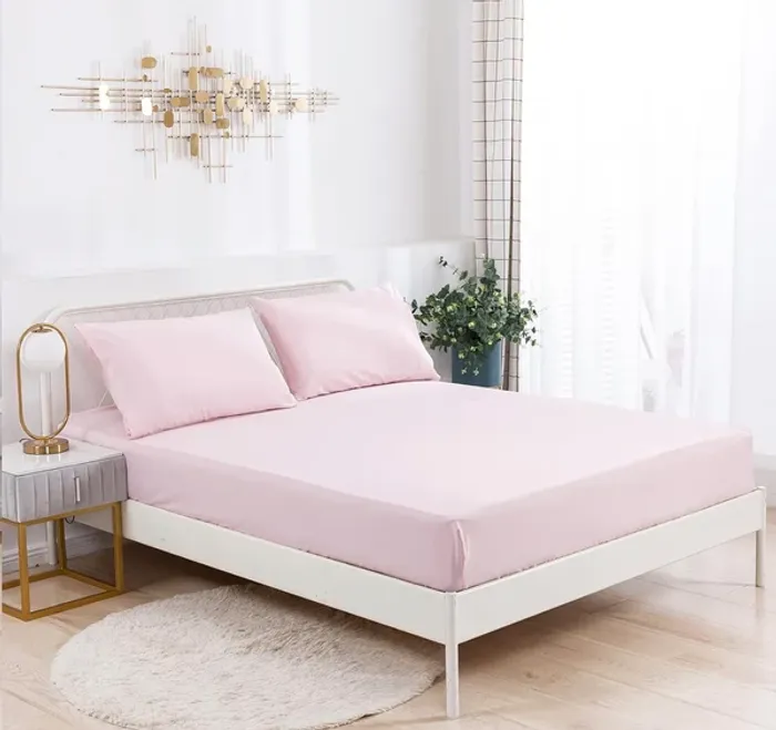 Drap-housse rose pâle 140×190 cm +25 cm – 57 fils – 100 % coton Neuf - photo numéro 1
