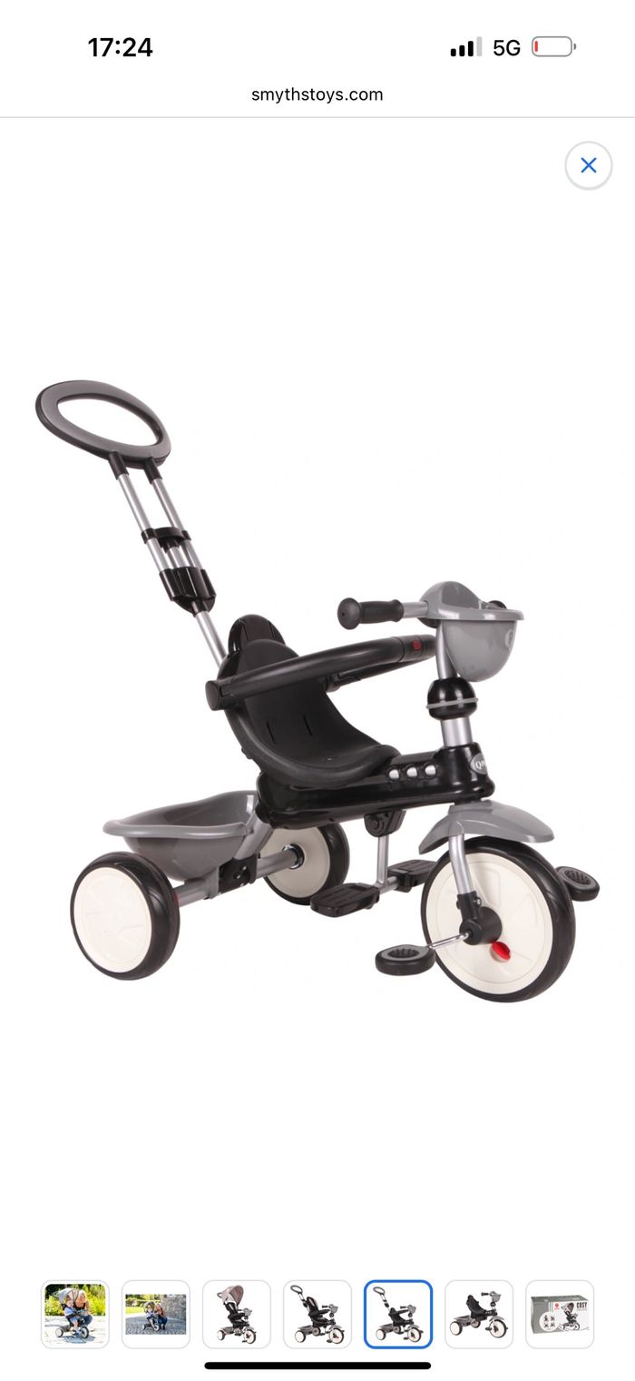 Q Play - Tricycle Evolutif Cosy 4-en-1 - Gris - photo numéro 9