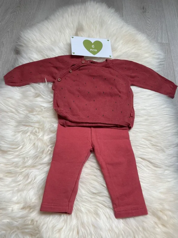 6 mois - ensemble legging chaud et Gilet - photo numéro 2