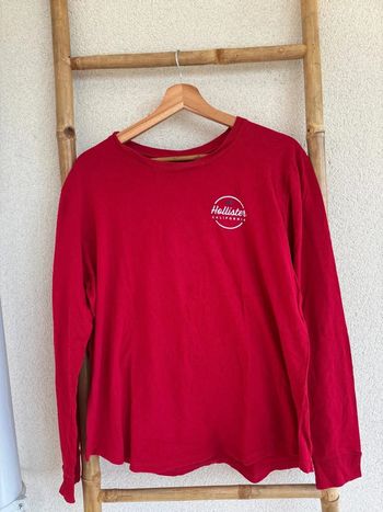 T-shirt à manches longues rouge - Hollister taille M