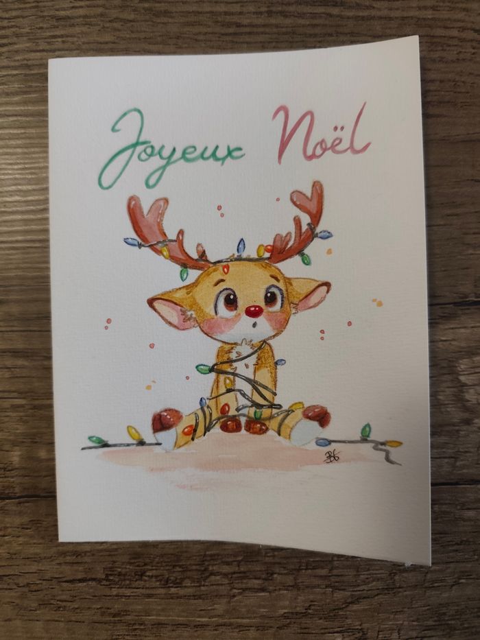 Carte de Noël renne modèle unique - photo numéro 2