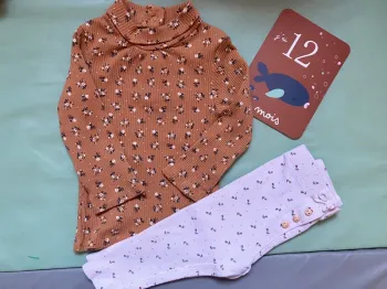 Ensemble legging et haut col roulé  en coton côtelé 9 mois 71cm)