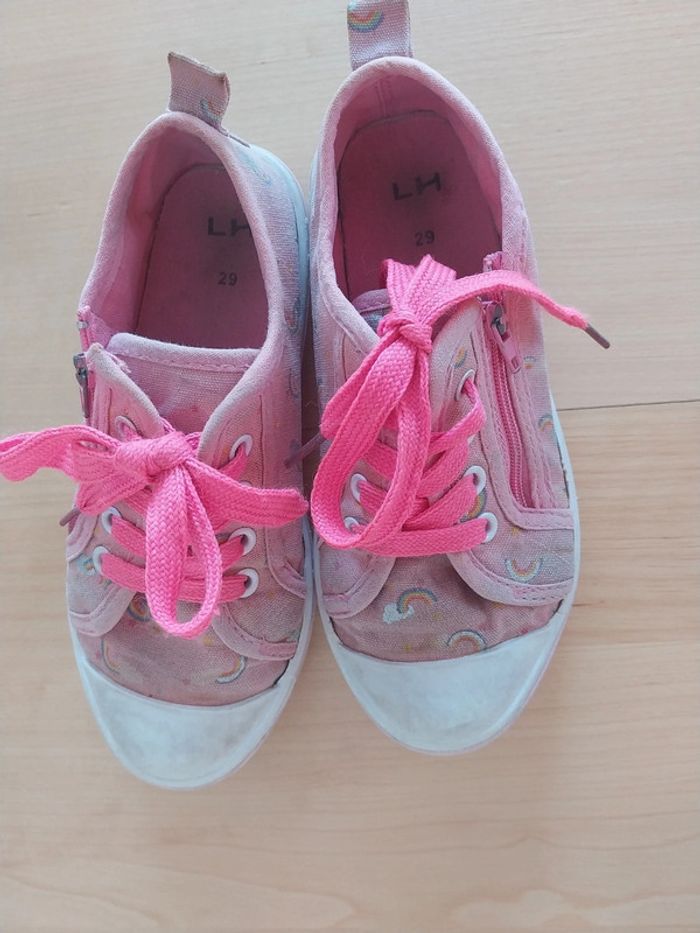 Chaussures baskets fille pointure 29 roses - photo numéro 3