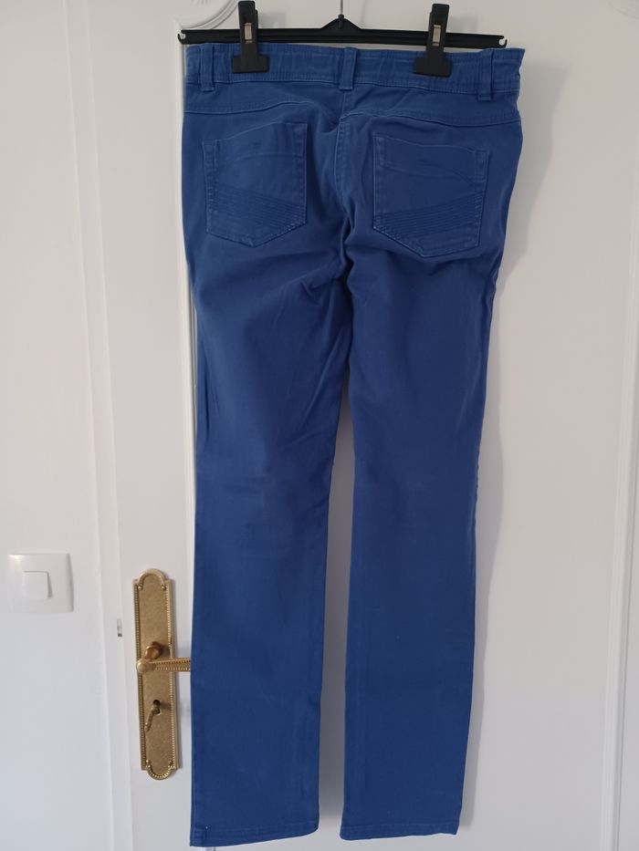 Jeans couleur bleu dur électrique bilook 14 ans - photo numéro 4