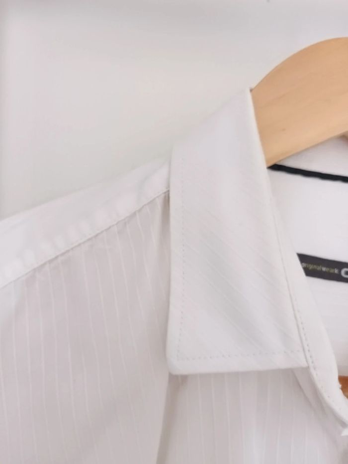 Chemise blanche manches longues homme taille M - photo numéro 3