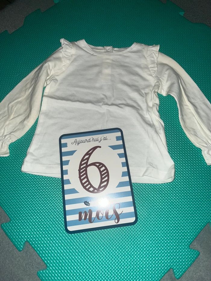 Tee shirt manches longues blanc Manor 6 M