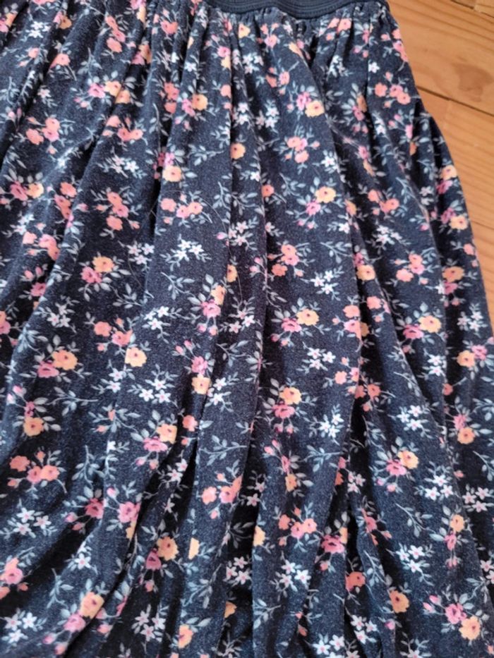 Jupe motifs fleurs floraux style liberty Zara taille S 36 noir rose coquette - photo numéro 6