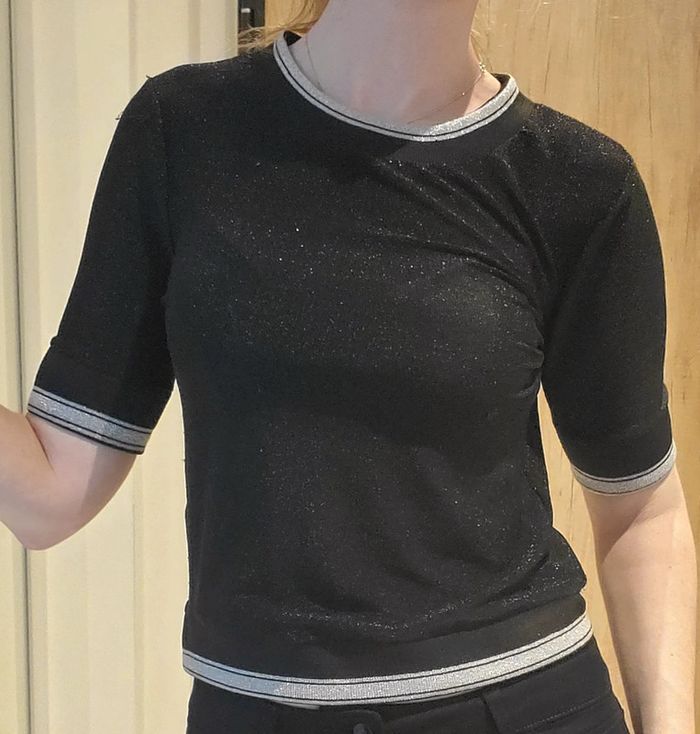 Joli top soirée chic noir métallisé Jennyfer S - photo numéro 4