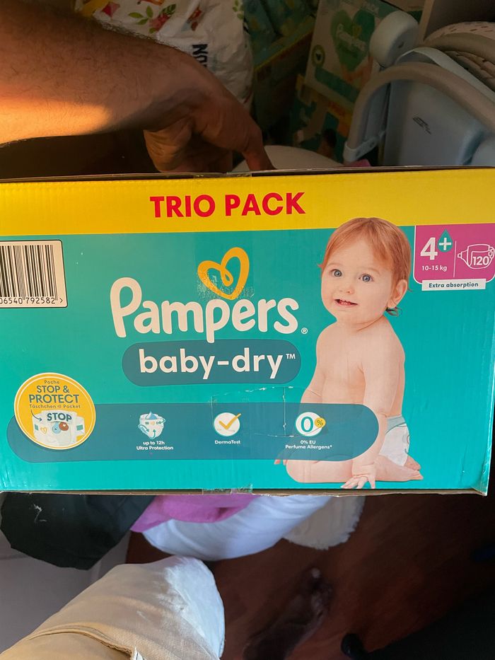 Pampers baby dry 4+ trio pack 120 couches