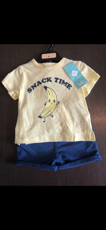 Ensemble tee-shirt short garçon tex baby 67 cm 6 mois 