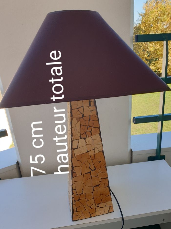 Lampe indonésienne en coco. 75cm - photo numéro 2