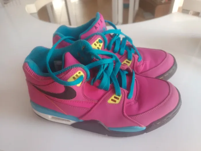 💓basket femme Nike air flight limité rose et bleu pointure 38 rare couleur fashy sport - photo numéro 3