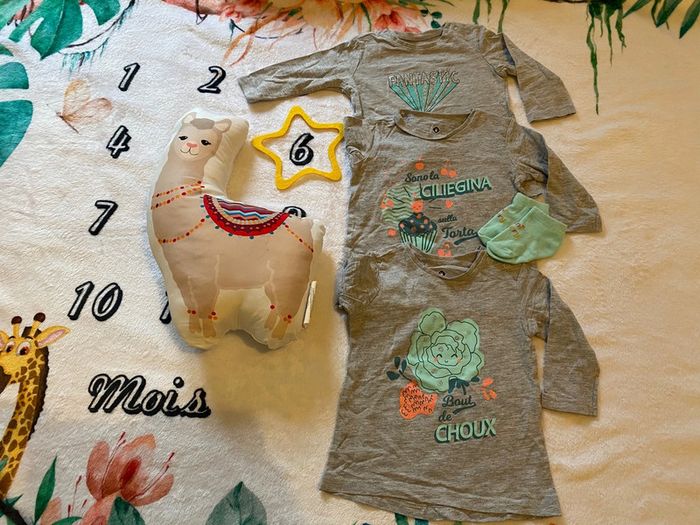 Lot de 3 t-shirts 6 mois