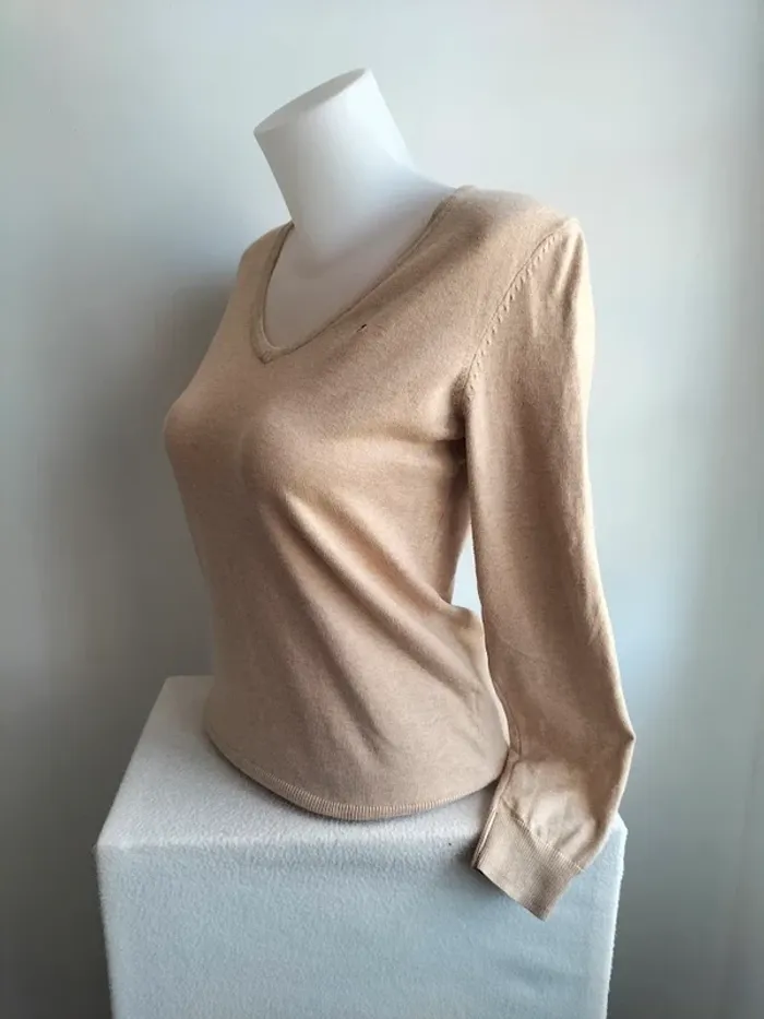 Pull Femmes Col V 100% Coton - Tommy Hilfiger - Taille M - photo numéro 4