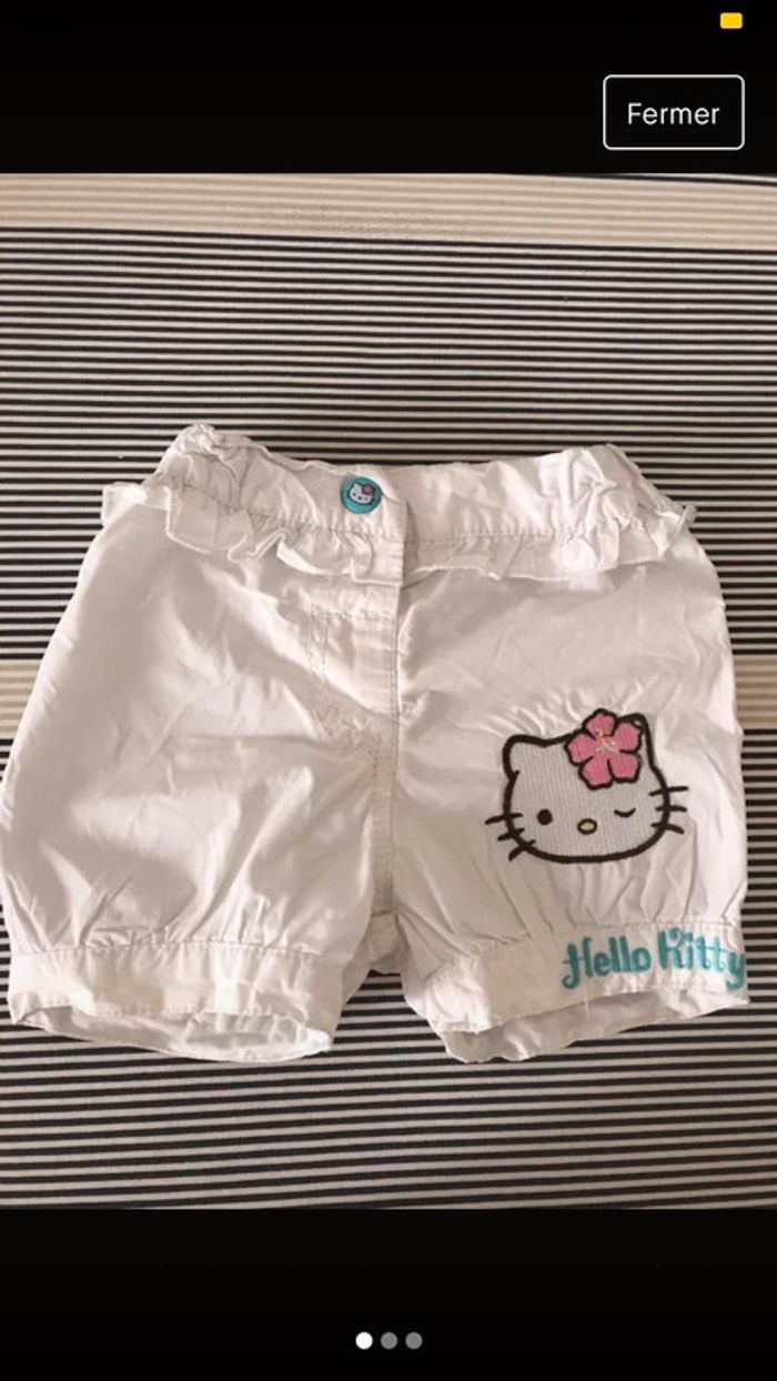 Short blanc Hello kitty 18 mois