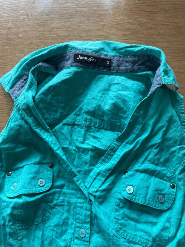 chemise courte bleue - photo numéro 2