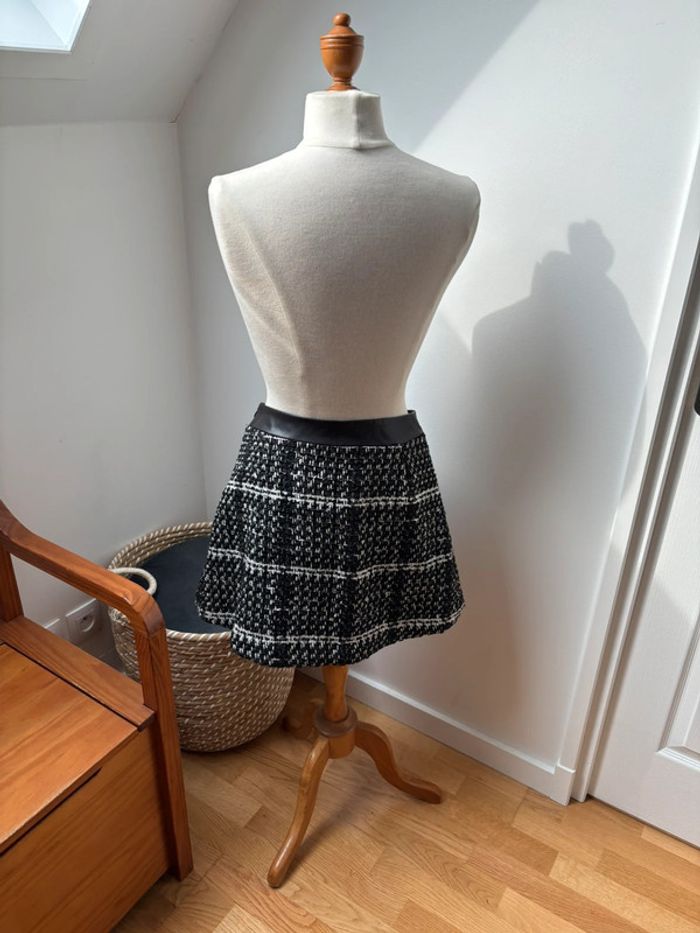 🤍 mini jupe effet tweed - Sisley - T 40 - photo numéro 5