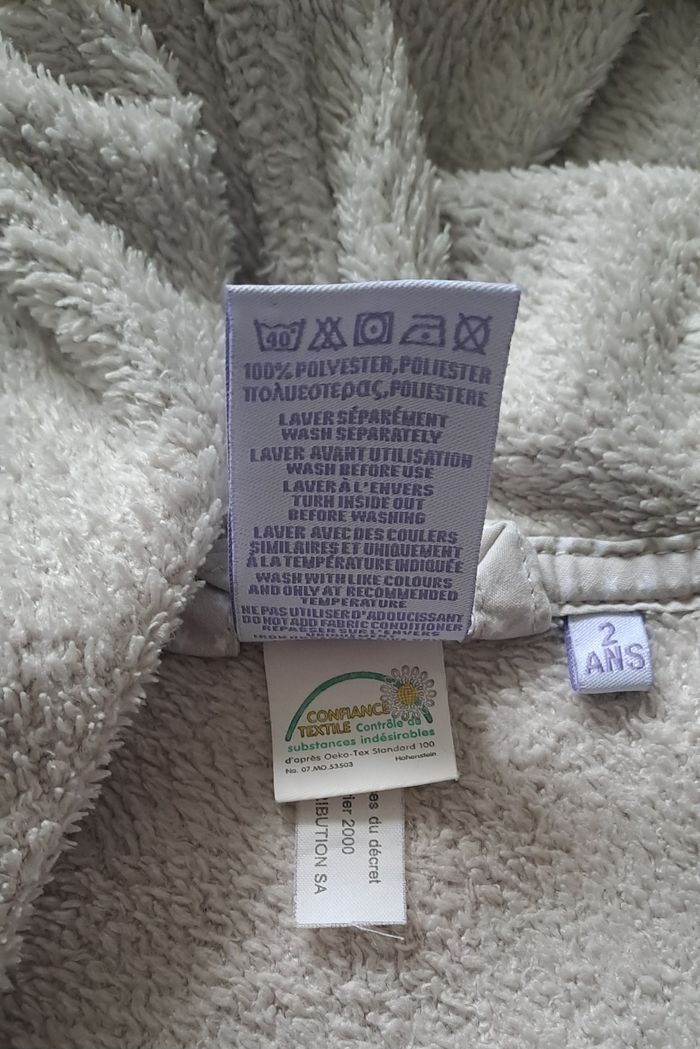 Robe de chambre polaire beige bébés taille 2ans Carré Blanc - photo numéro 7