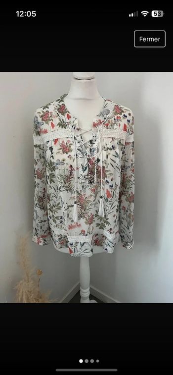 Blouse à fleurs The Kooples XS comme neuve