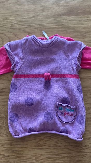 Ensemble robe pull et t-shirt manches longues