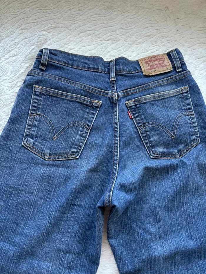 Jean Levi's 512 femme vintage (W30 L30 L/40) bleu Classic Slim Tapered Mexico taille haute – Rare - photo numéro 16