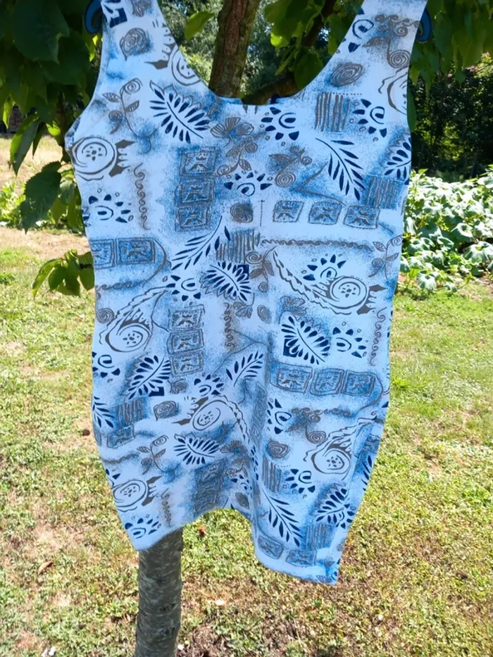 T shirt sans manche ou débardeur bleu taille L - photo numéro 7