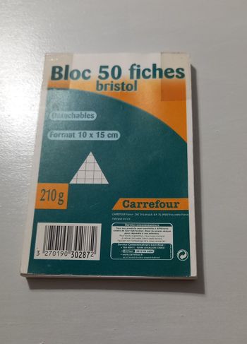 Bloc fiches bristol