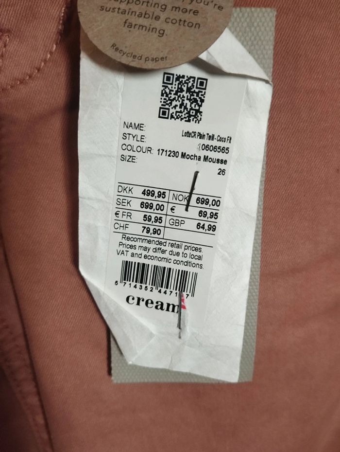Jean femme neuf Marque Cream taille 26 (36/38) couleur Corail - photo numéro 5