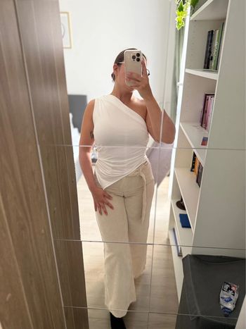 Top asymétrique blanc shein