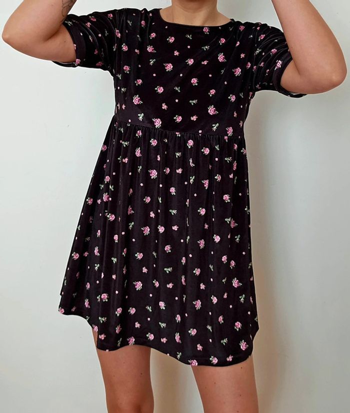 Robe velours fleurie