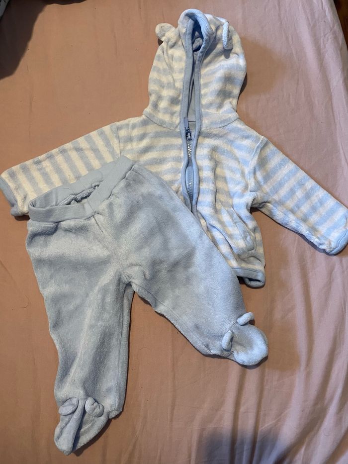 Ensemble épais bleu garçon 3 mois