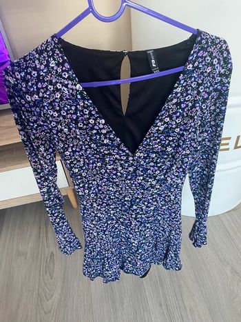 New Yorker robe short XXS 32 violet fleurs